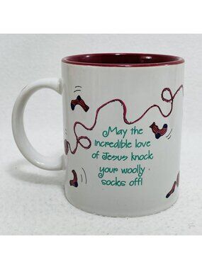 Dayspring Mug Jesus Christian Christmas White Sheep Lamb Winter Funny Wool Sock